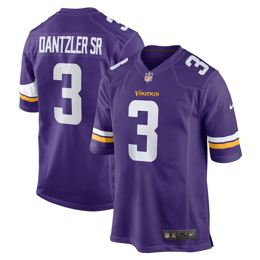 Men Minnesota Vikings 3 Cameron Dantzler Nike Purple Game NFL Jersey